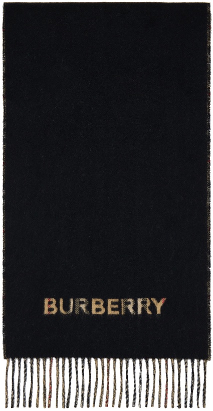 Photo: Burberry Beige & Black Check Reversible Scarf