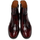 Maison Margiela Burgundy and Black Zip Boots