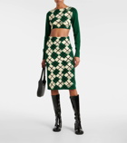 Burberry Checked cotton midi skirt