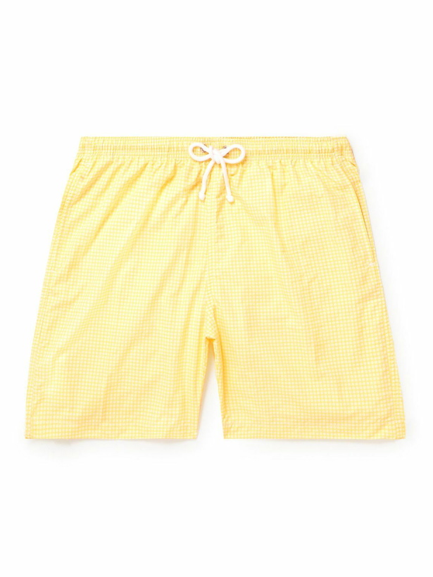 Photo: Anderson & Sheppard - Straight-Leg Mid-Length Floral-Print Swim Shorts - Yellow