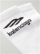 Balenciaga - Logo-Jacquard Cotton-Blend Socks - White