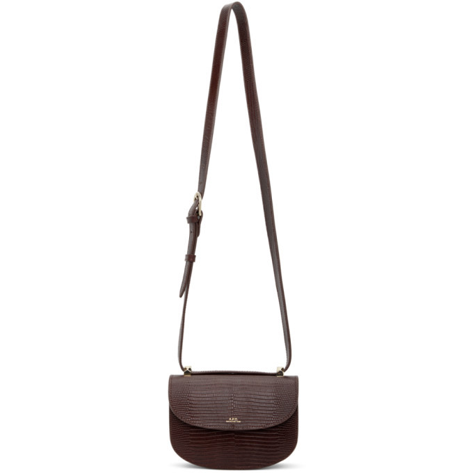 A.P.C. Burgundy Lizard Mini Geneve Bag A.P.C.