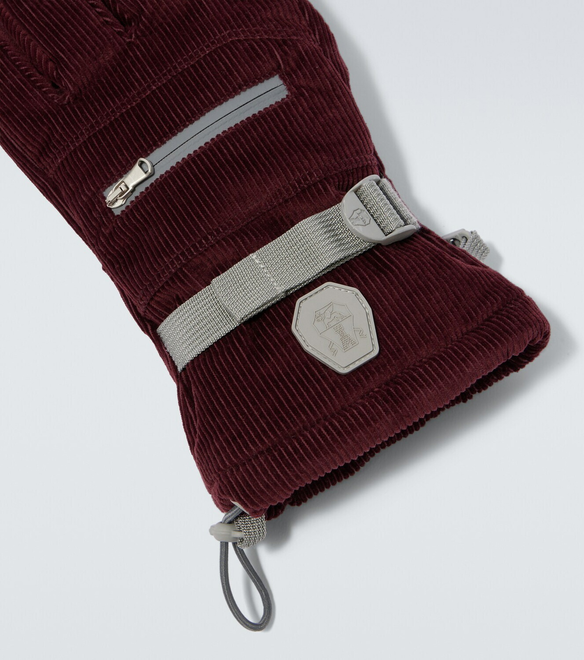 Brunello Cucinelli Leather-trimmed cotton corduroy ski gloves