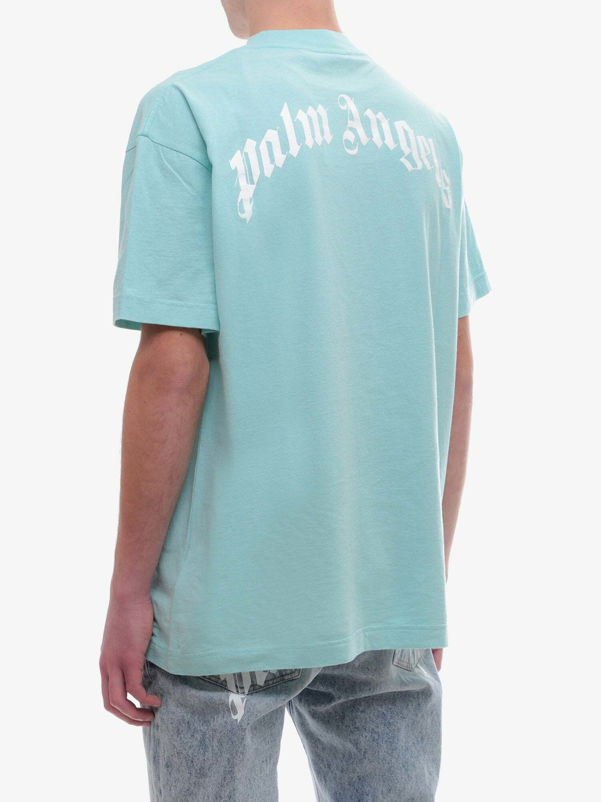 Palm Angels T Shirt Blue Mens Palm Angels