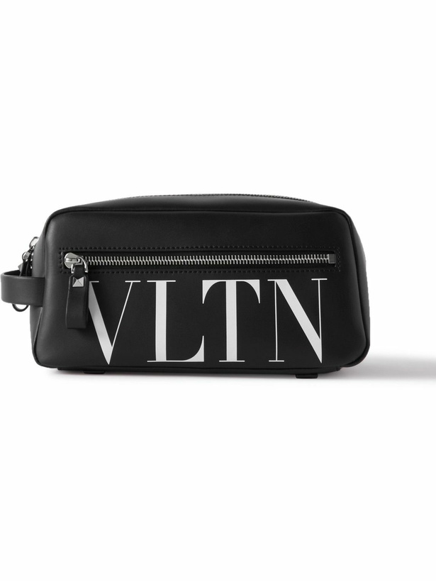 Photo: Valentino Garavani - Valentino Garavani Logo-Print Leather Wash Bag