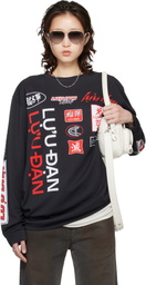 LU'U DAN Black Oversized Long Sleeve T-shirt
