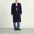 Drôle de Monsieur Men's Drole De Monsieur Pinstripe Coat with Detachable Collar in Dark Navy