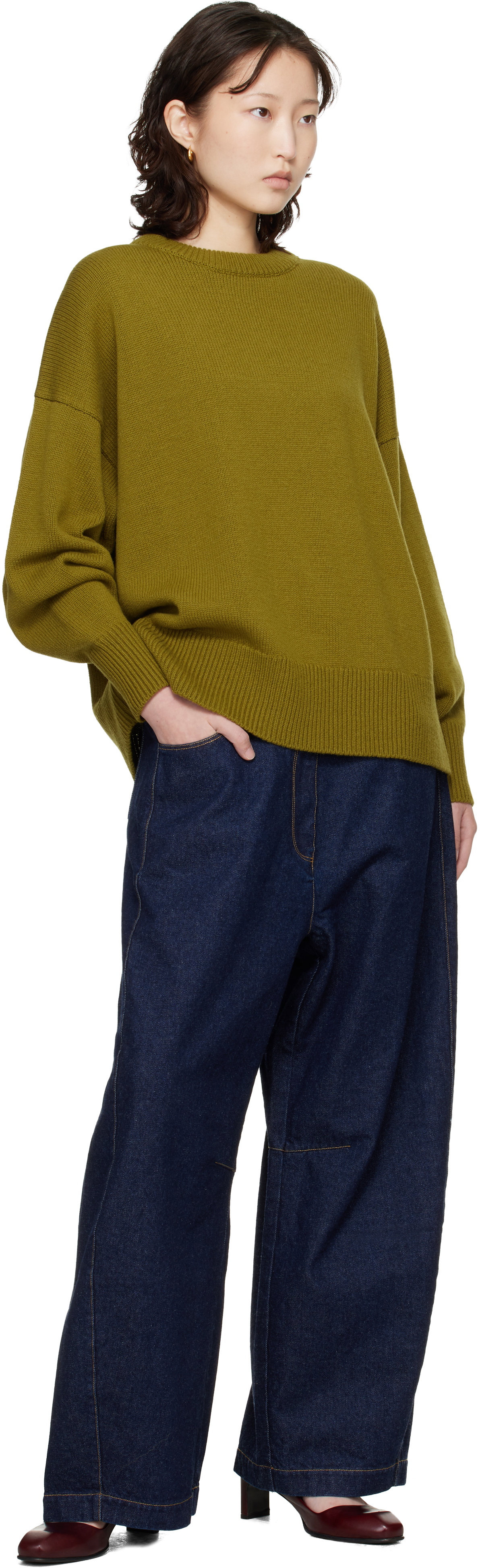 Cordera Blue Curved Baggy Jeans