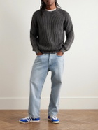 Noah - Summer Shaker Ribbed Cotton Sweater - Gray