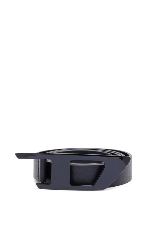 Photo: Diesel Slim leather belt with D buckle - Belts Mens in Black