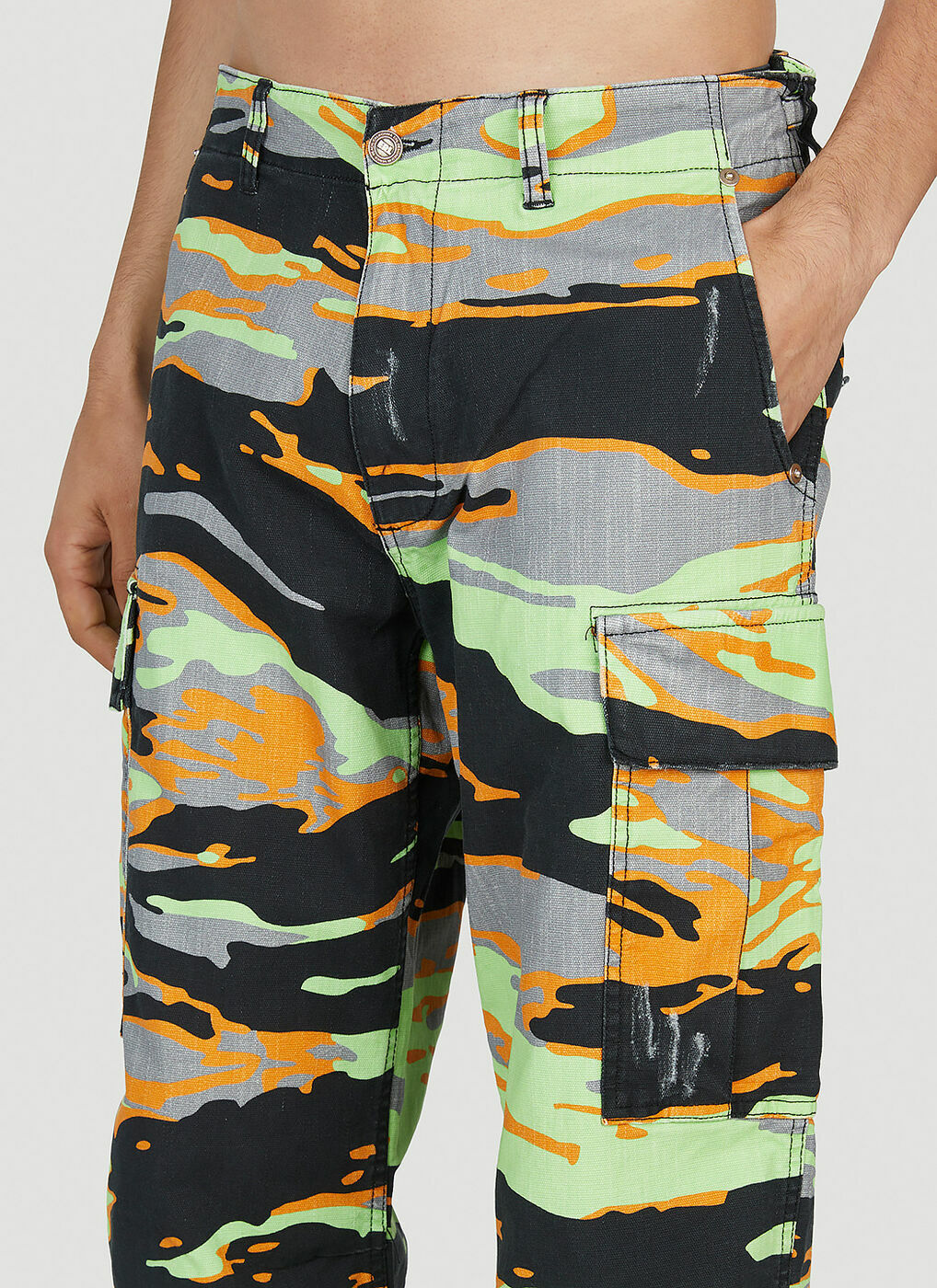 Erl Camouflage Pants In Green Erl