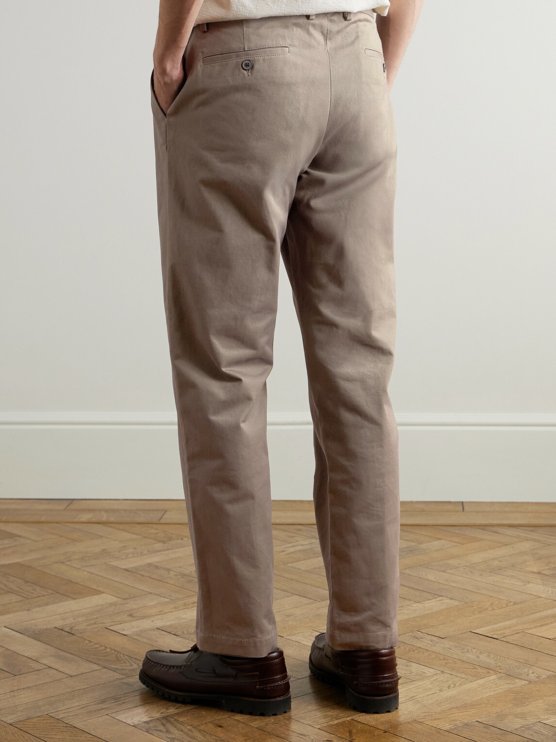 Sunspel - Straight-Leg Cotton-Drill Trousers - Brown
