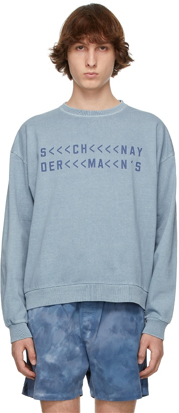 Photo: Schnayderman's Blue Christian Altmann Edition Boxy Logo Sweatshirt