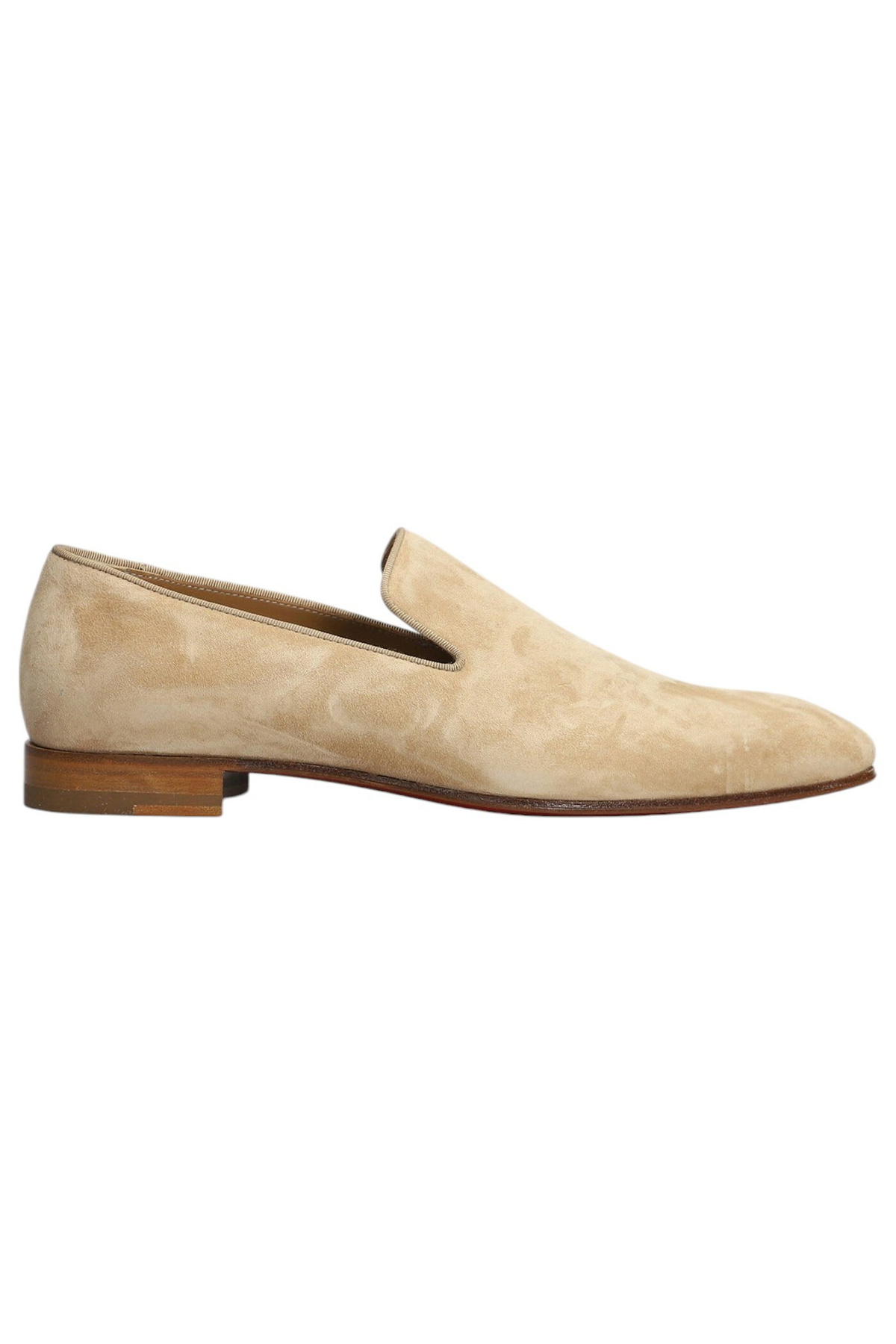 Christian Louboutin Beige Suede Loafers Men’s slip one Christian Louboutin Paqueboat Suede Penny Loafers Beige  main image 2
