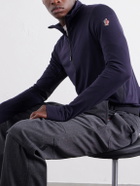 Moncler Grenoble - Wool-Blend Jersey Zip-Up Ski Base Layer - Blue
