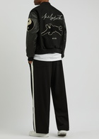 Mki Miyuki Zoku Appliquéd Wool-blend and Leather Varsity Jacket Black