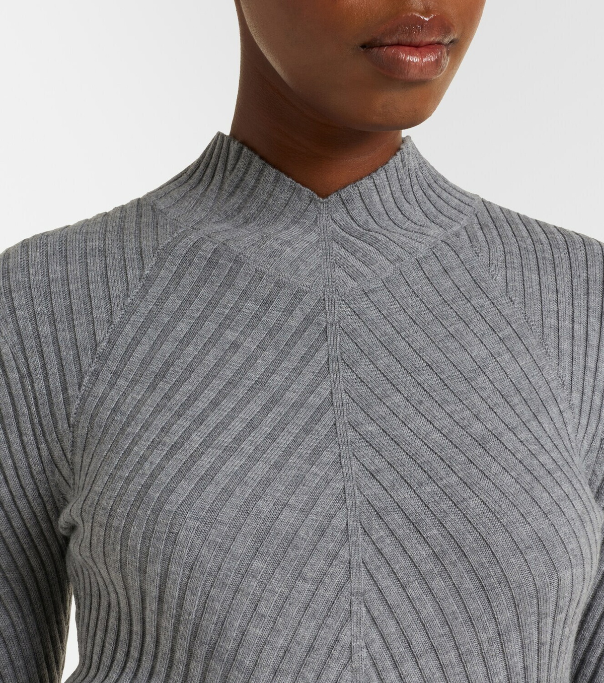 Victoria Beckham Georgia ribbed-knit wool top