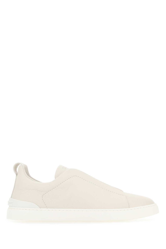 Photo: Zegna Ivory Leather Slip Ons