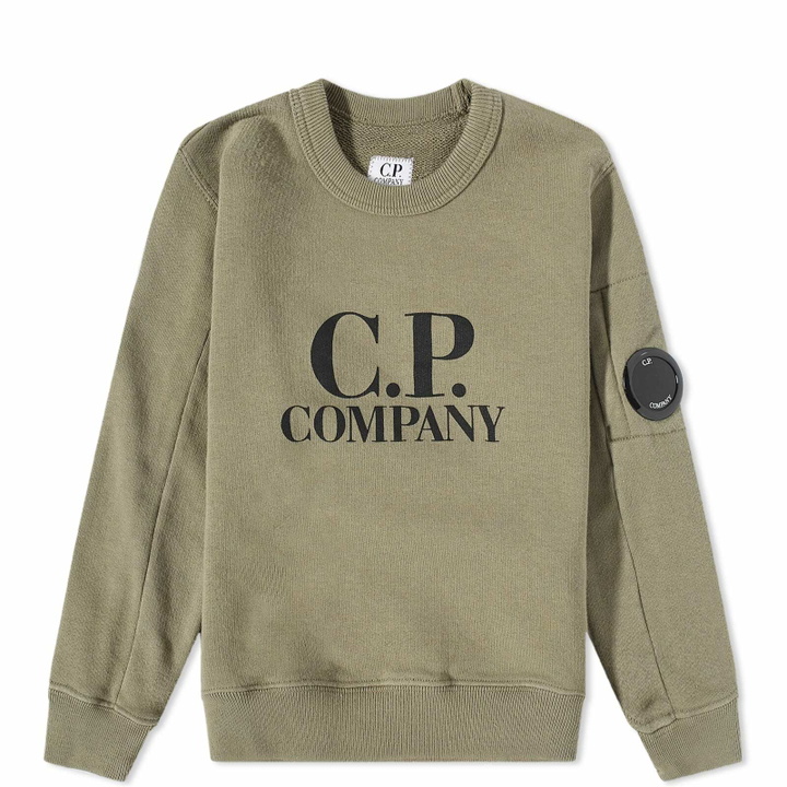 Photo: C.P. Company Undersixteen Women's Logo Crew Sweat in Bronze Green