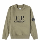 C.P. Company Undersixteen Women's Logo Crew Sweat in Bronze Green