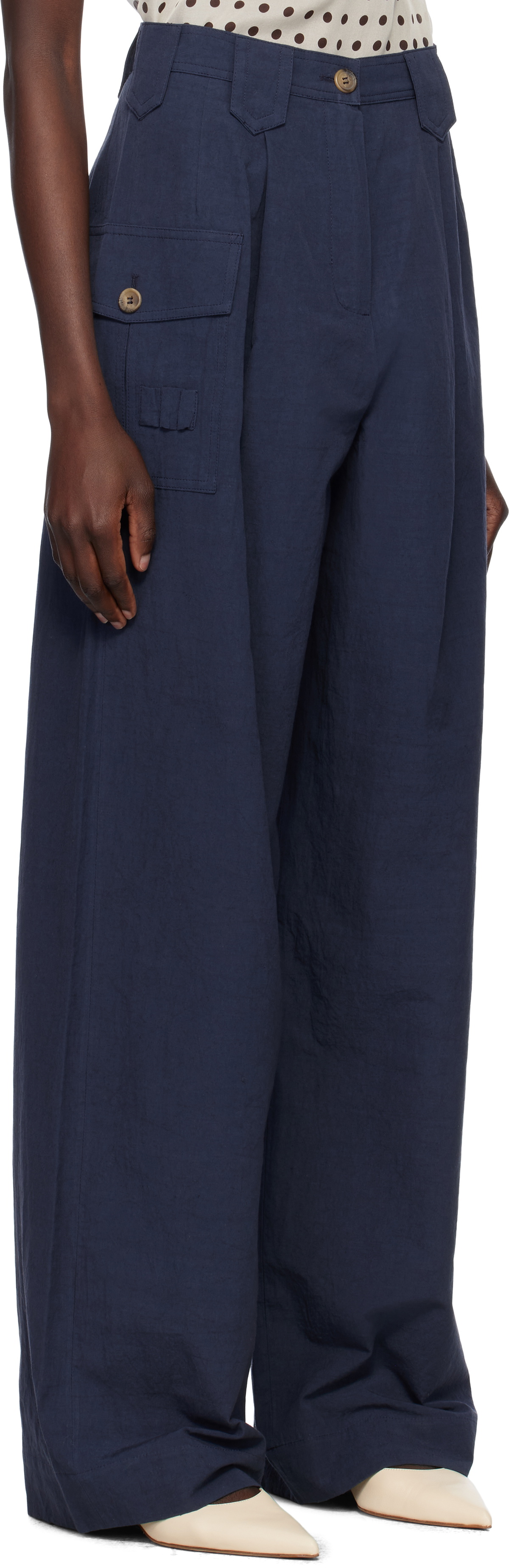 Caro Editions Navy Beatrice Trousers