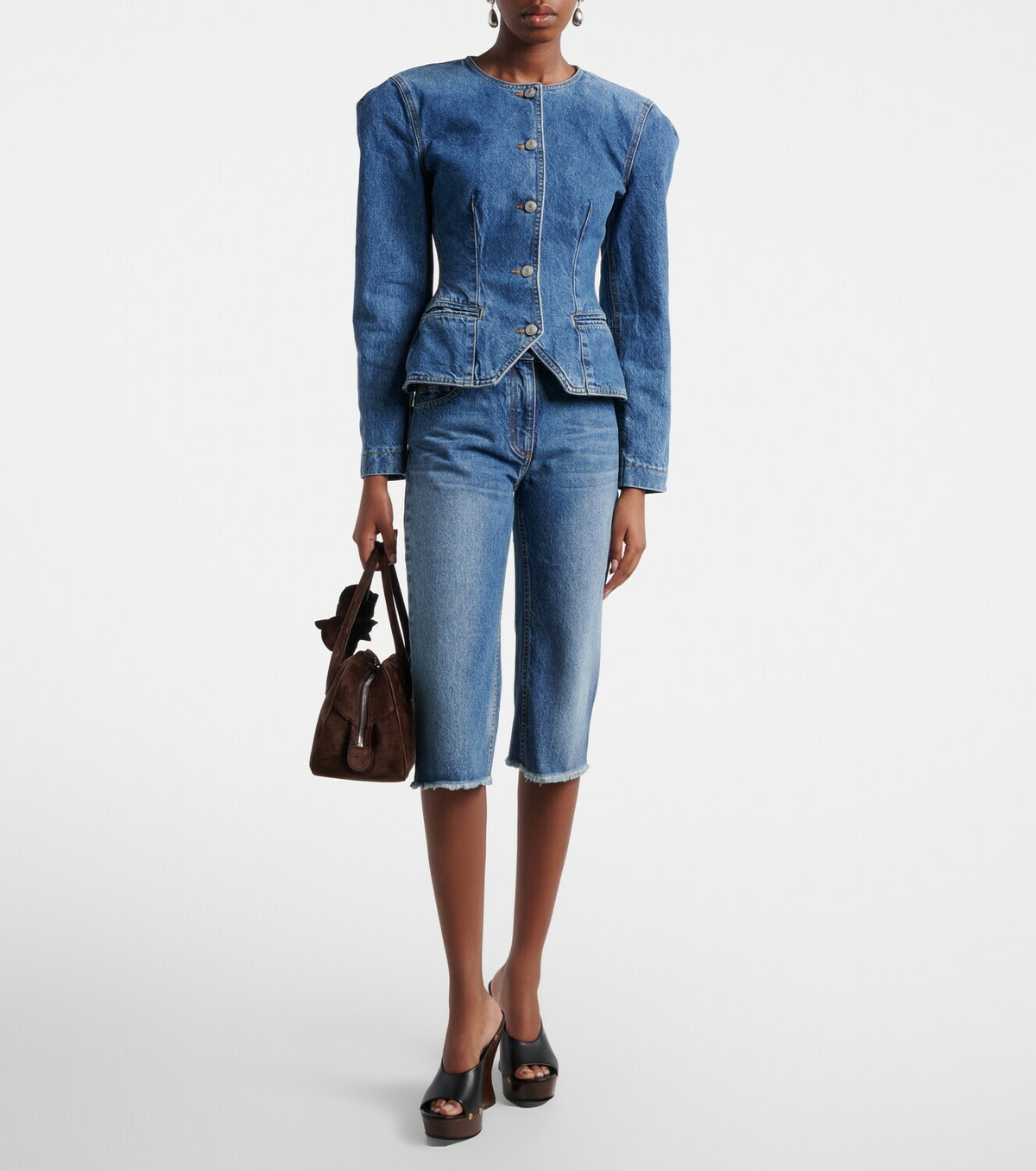 Magda Butrym Faded capri jeans