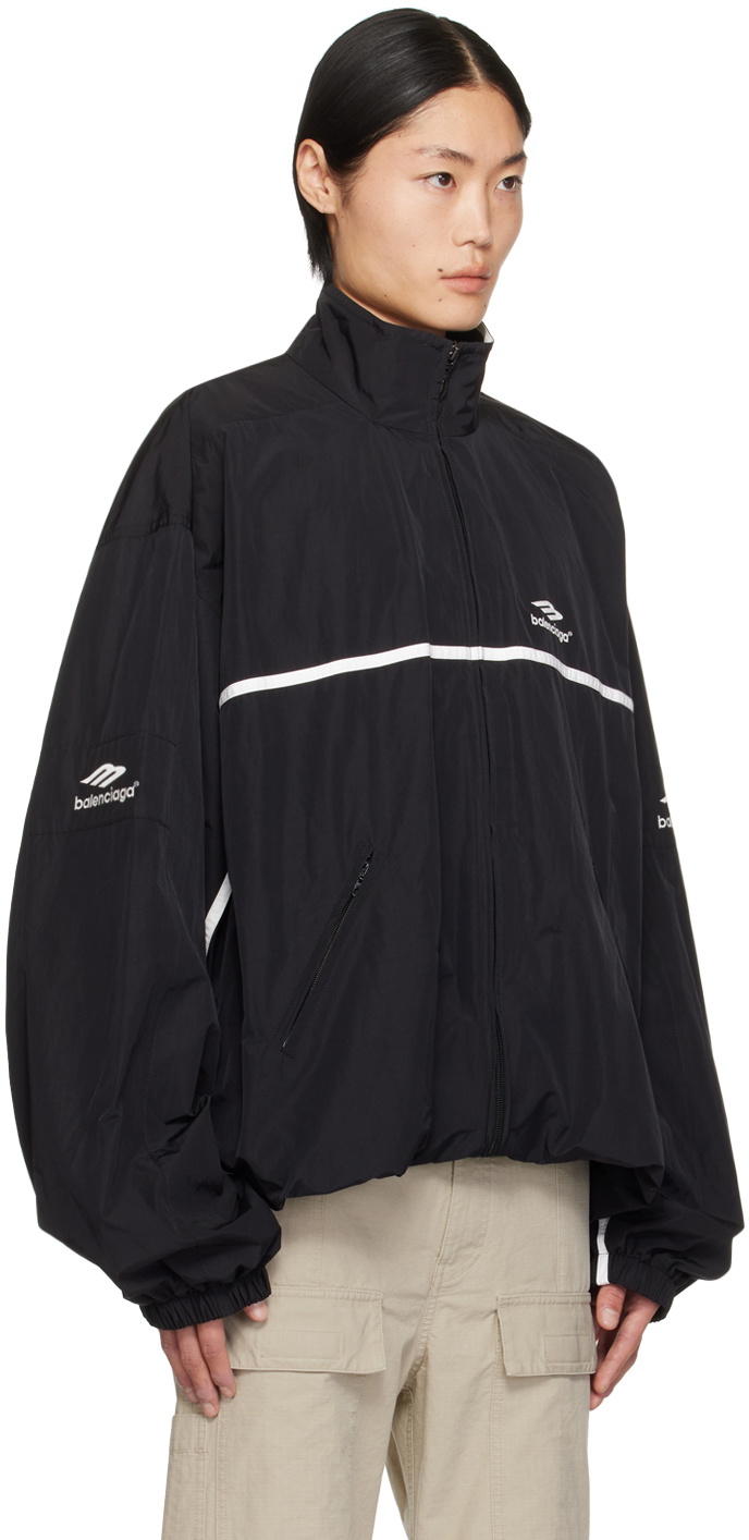 Balenciaga Black Embroidered Track Jacket