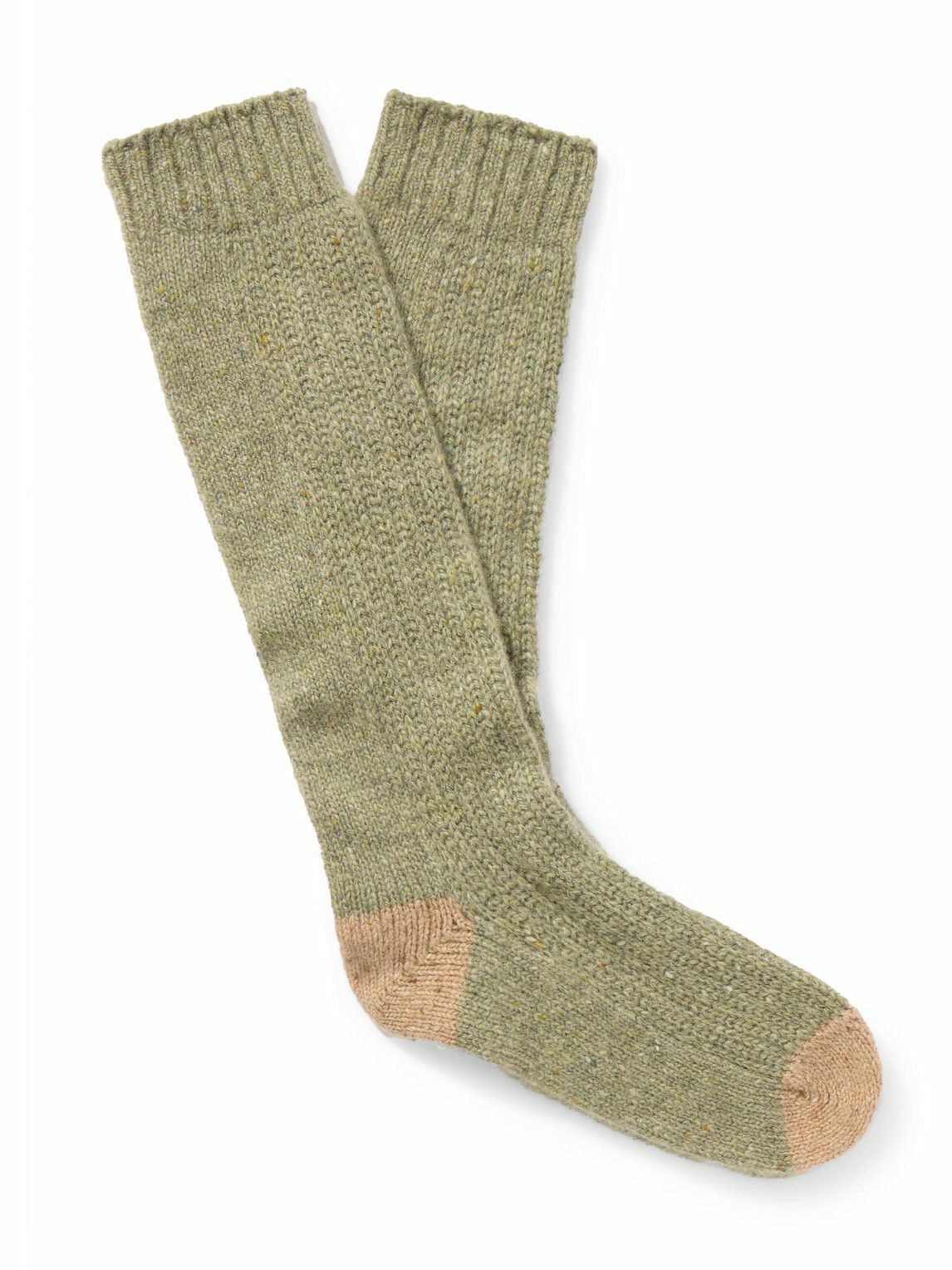 Johnstons of Elgin - Ribbed Donegal Cashmere-Blend Socks