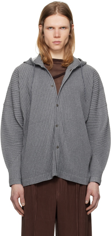 Photo: HOMME PLISSÉ ISSEY MIYAKE Gray Heather Pleats Hoodie