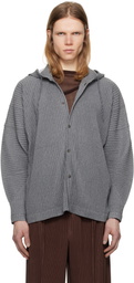 HOMME PLISSÉ ISSEY MIYAKE Gray Heather Pleats Hoodie