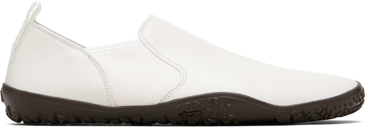 Photo: LEMAIRE White Vibram Glove Slip On Leather Sneakers