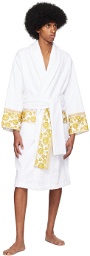 Versace Underwear White & Gold 'I Heart Baroque' Robe