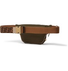 Fendi - Leather and Suede-Trimmed Shell Belt Bag - Green