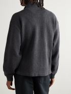 Aimé Leon Dore - Embroidered Ribbed Cotton Half-Zip Sweater - Gray