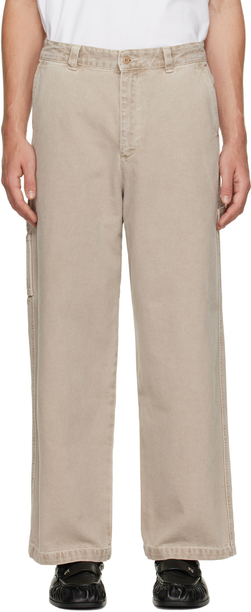 A.P.C. Beige Canvas Carpenter Trousers