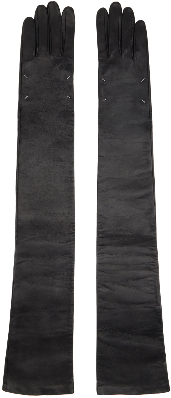 Maison Margiela Black Nappa Long Gloves