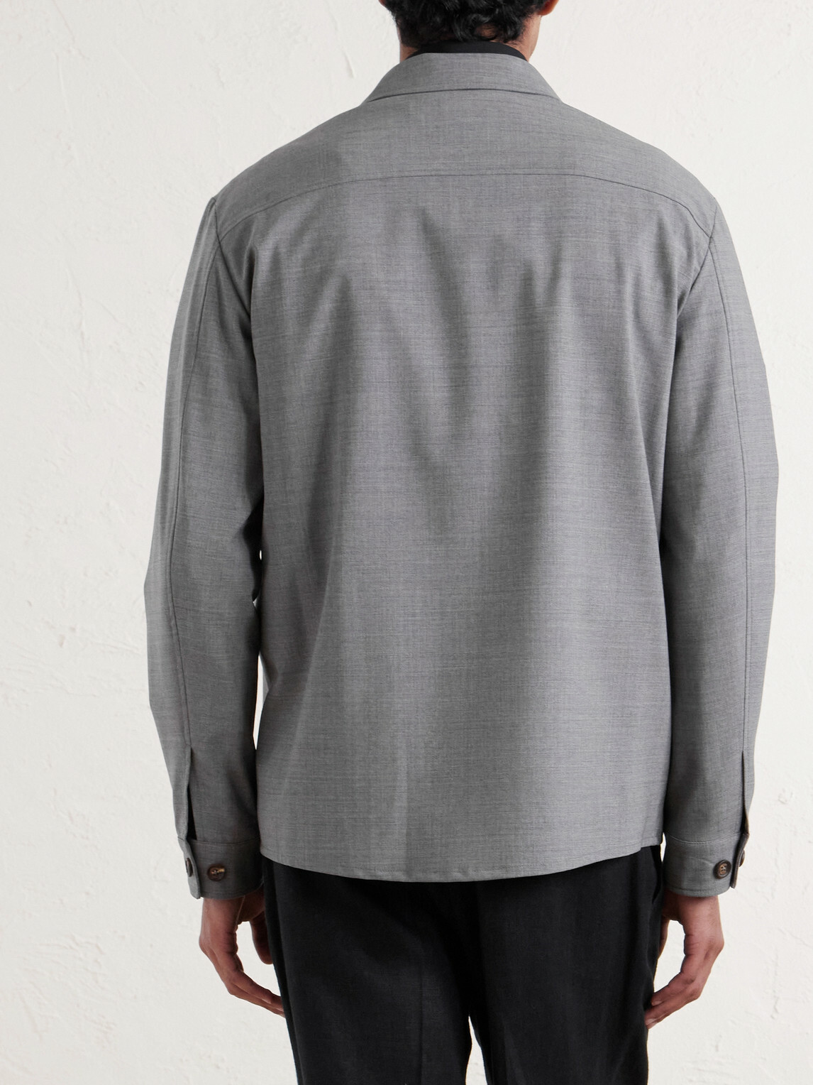 Eleventy - Wool-Blend Flannel Overshirt - Gray