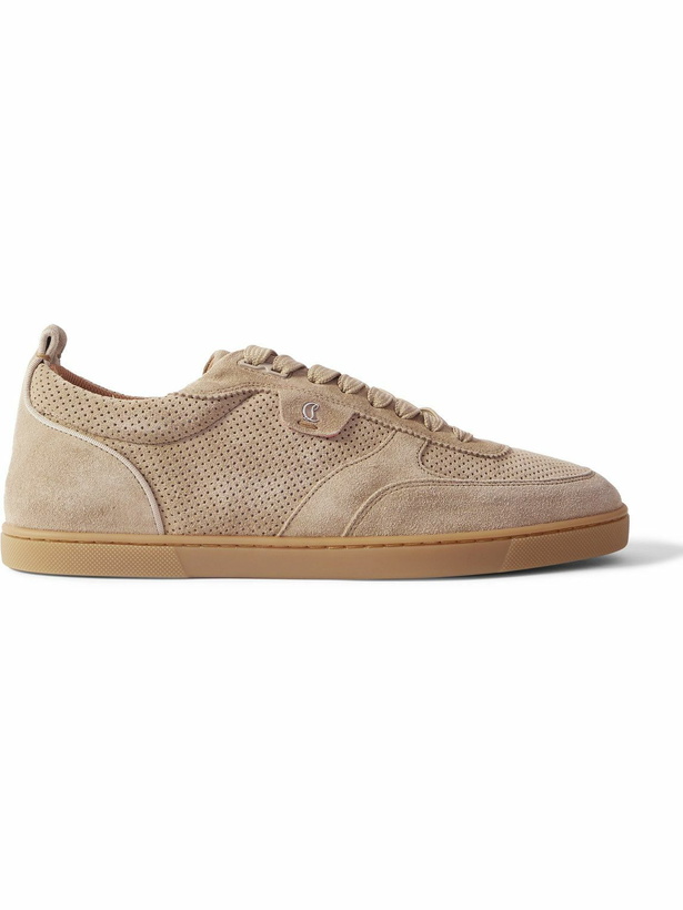 Photo: Christian Louboutin - Tutti Rui Perforated Suede Sneakers - Brown