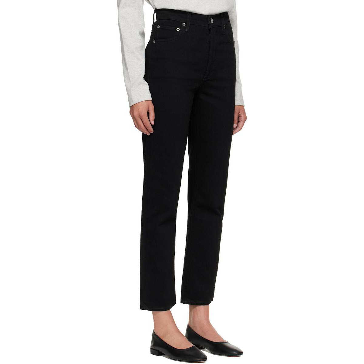 AGOLDE Black 90's Pinch Waist Crop Jeans