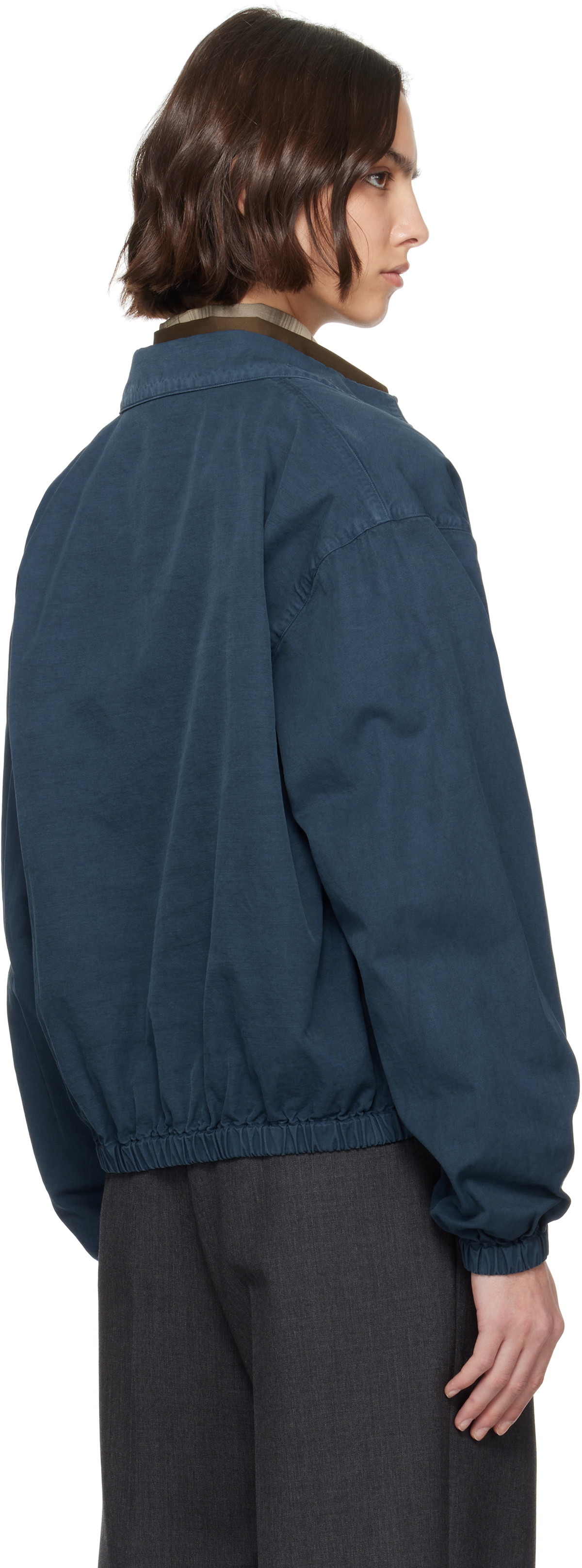 AURALEE Navy Product Dyed Finx Gabardine Swing Jacket Auralee