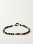 Mikia - Sterling Silver Bronzite and Jasper Beaded Bracelet - Brown