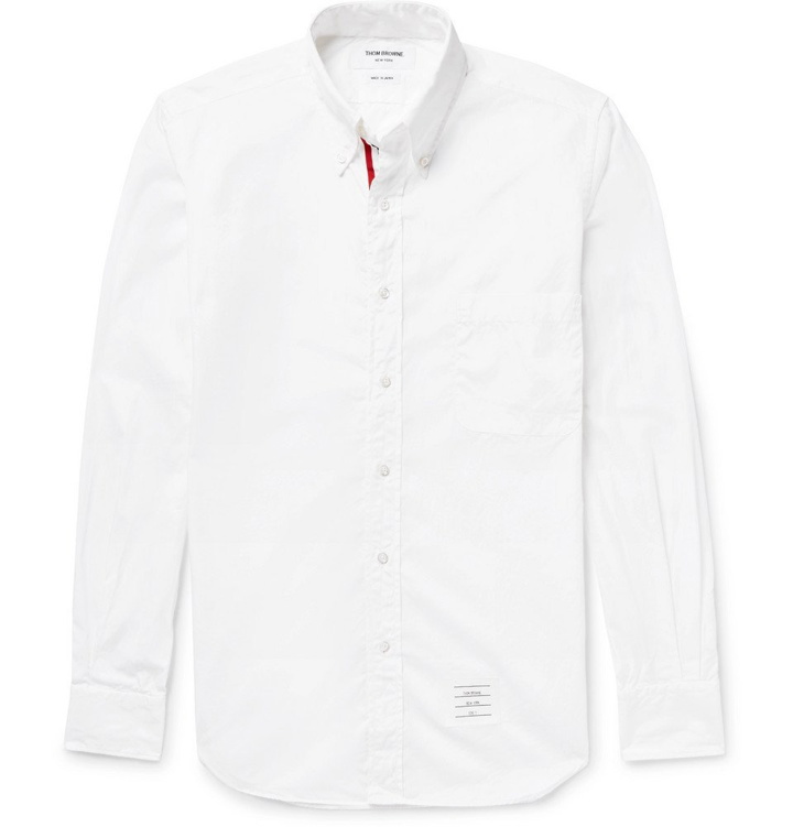 Photo: Thom Browne - Slim-Fit Button-Down Collar Cotton-Poplin Shirt - Men - White