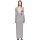 Christopher Esber Gray Moulded Venus Shawl Maxi Dress