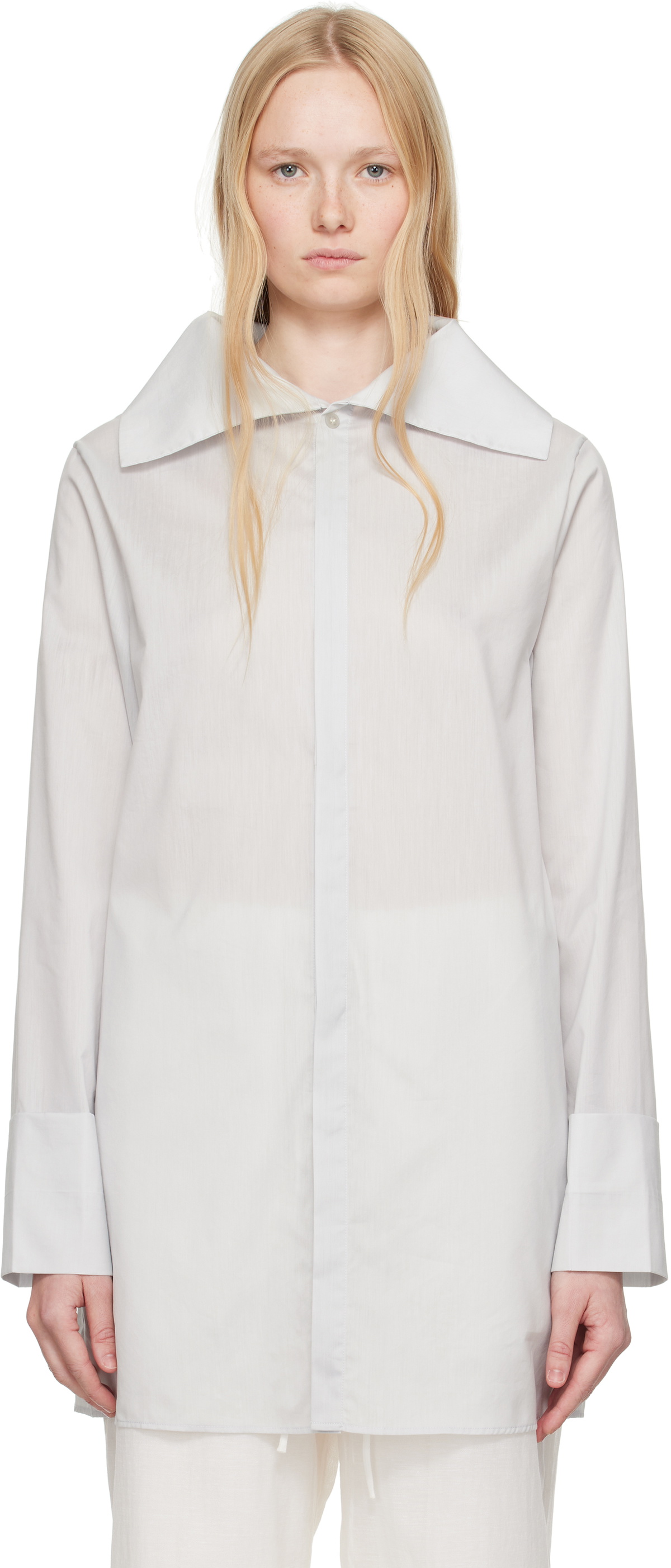 Ruohan Gray Water Color Tinos Long Sleeve Shirt