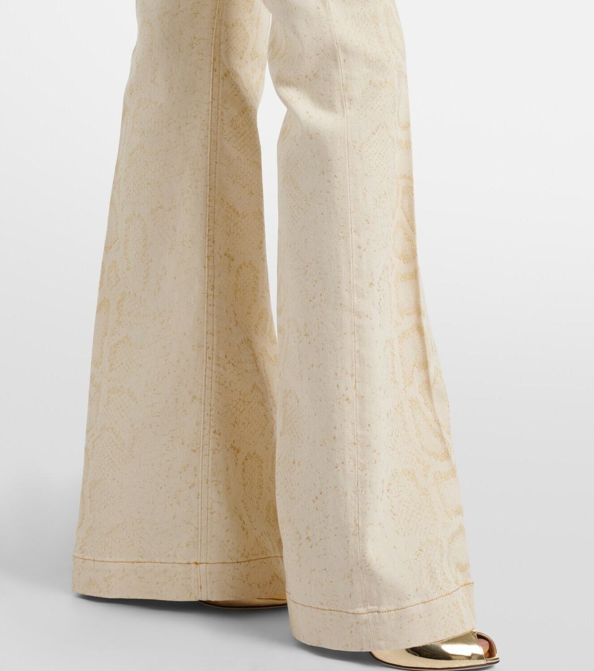 Roberto Cavalli Snake-print flared jeans