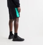 Acne Studios - Logo-Appliquéd Striped Tech-Jersey Shorts - Black