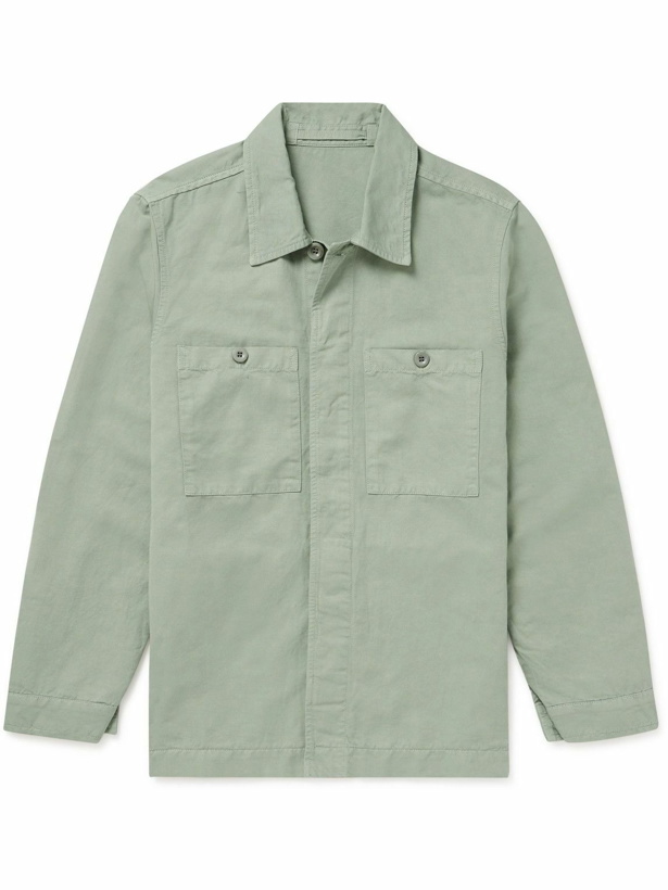 Photo: Mr P. - Garment-Dyed Cotton and Linen-Blend Twill Overshirt - Green