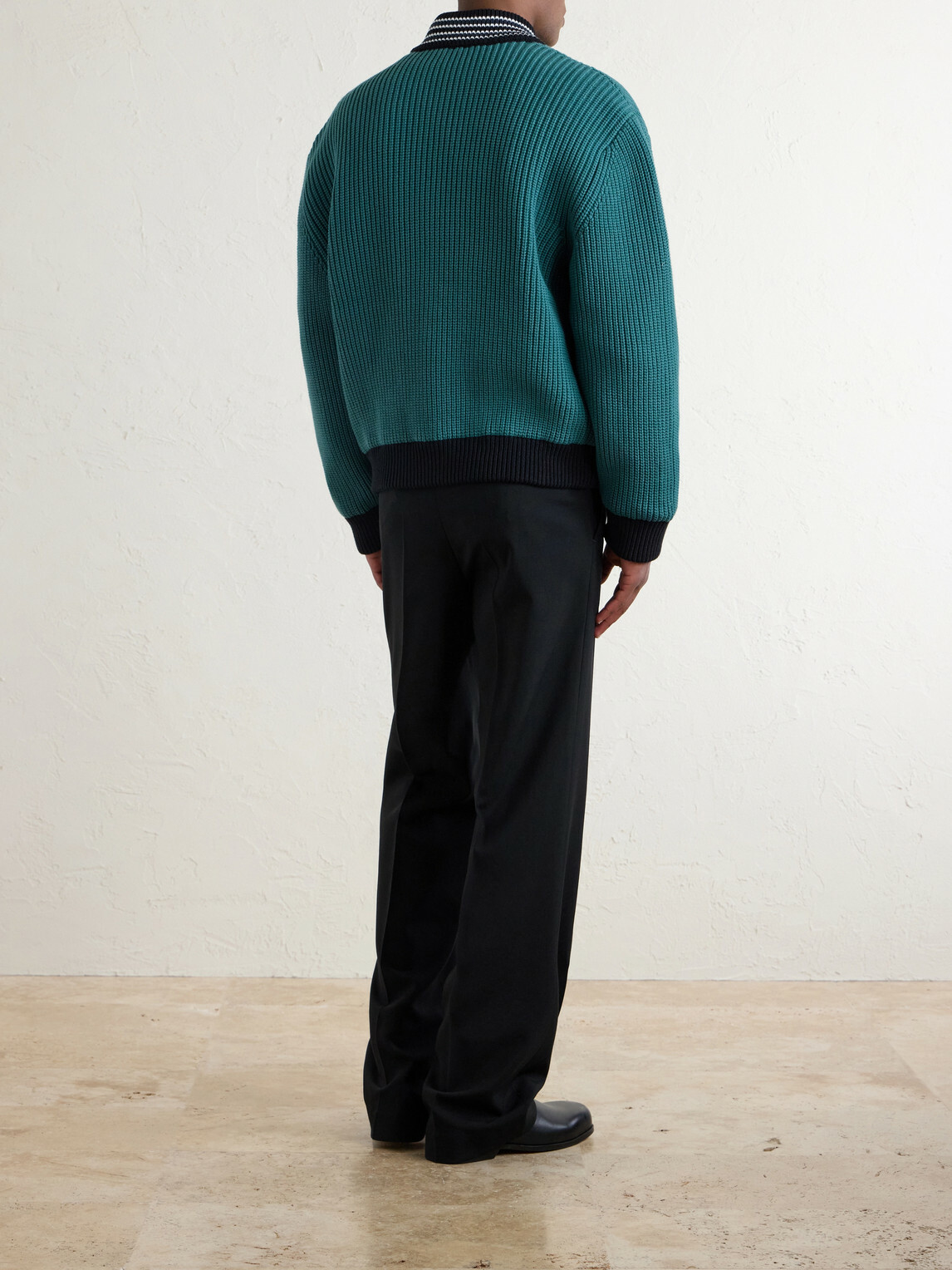 Aimé Leon Dore - Reversible Knitted Cotton-Blend Bomber Jacket - Green