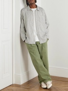 Folk - Straight-Leg Pleated Stretch Cotton-Ripstop Trousers - Green