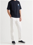 DUNHILL - Logo-Appliquéd Cotton-Jersey T-Shirt - Blue